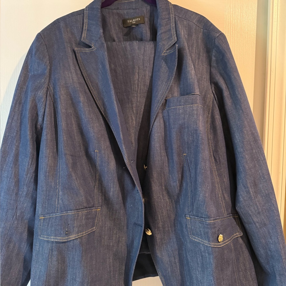 Talbots Refined Denim Jacket and Slim Pants